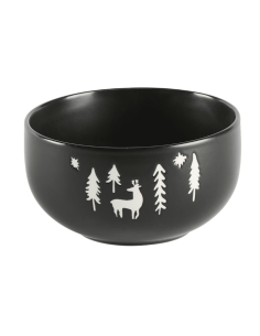 Bol noir motifs CERF ET SAPIN