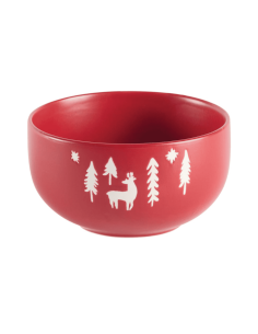 Bol rouge motifs CERF ET SAPIN