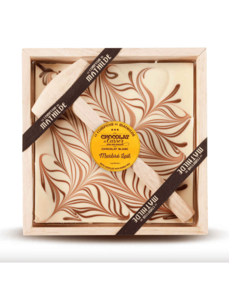 Chocolat à casser Blanc Marbre Lait 350g