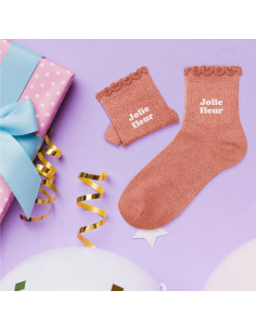 Chaussettes enfant à paillettes JOLIE FLEUR 2