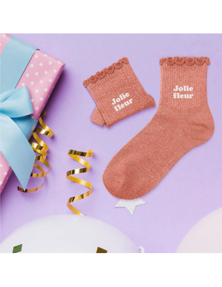 Chaussettes enfant à paillettes JOLIE FLEUR