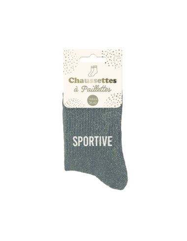 Chaussette femme à paillettes SPORTIVE