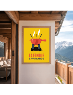 Affiche LA FONDUE SAVOYARDE jaune 2