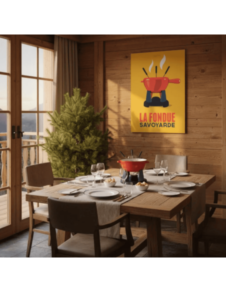 Affiche LA FONDUE SAVOYARDE jaune