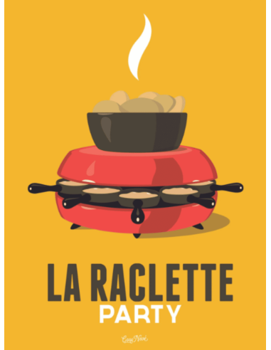 Affiche LA RACLETTE PARTY fond jaune