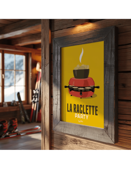 Affiche LA RACLETTE PARTY fond jaune
