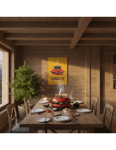 Affiche LA RACLETTE PARTY fond jaune