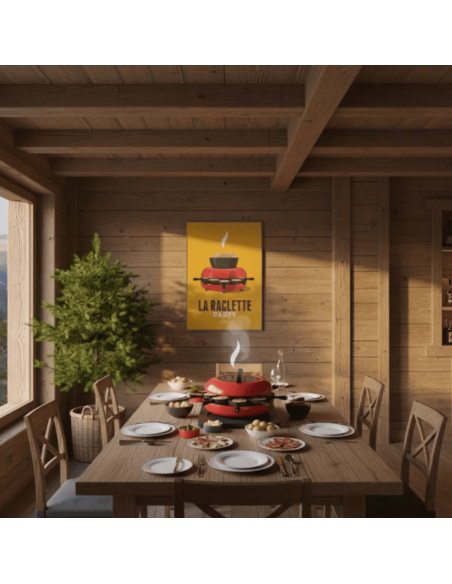 Affiche LA RACLETTE PARTY fond jaune