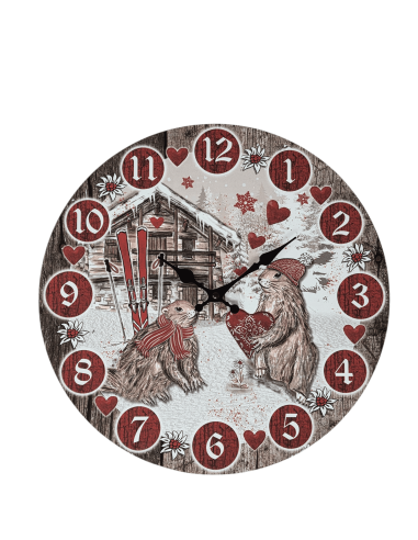 Horloge MARMOTTES EN HIVER