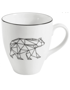 Mug déjeuner avec anse en porcelaine OURS origami