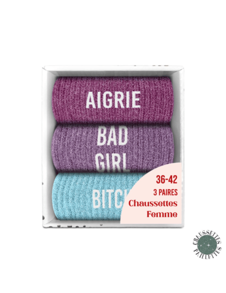 Coffret trio chaussettes paillettes AIGRIE