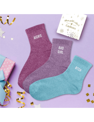 Coffret trio chaussettes paillettes AIGRIE