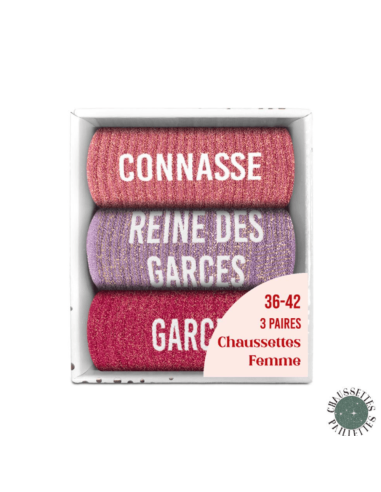Coffret trio chaussettes paillettes CONNASSE