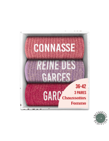 Coffret trio chaussettes paillettes CONNASSE