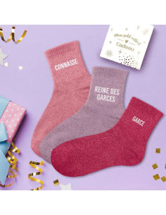 Coffret trio chaussettes paillettes CONNASSE 2
