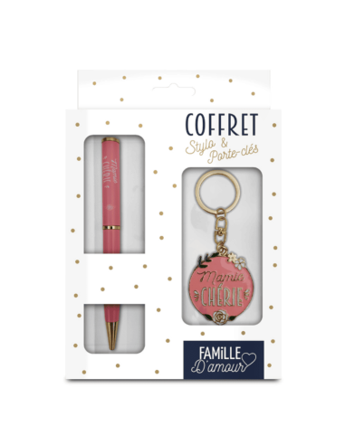 Coffret STYLO + PORTE CLE "Mamie Chérie"
