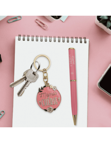 Coffret STYLO + PORTE CLE "Mamie Chérie"