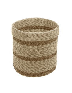 Panier rayés Emmett jute blanc 2