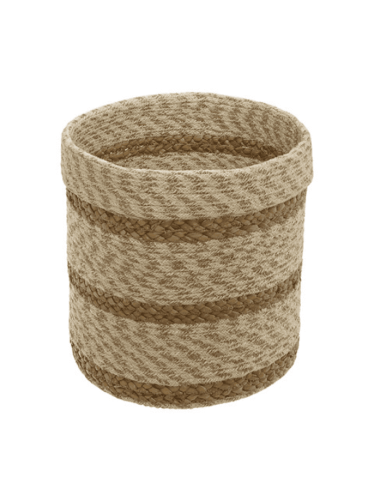 Panier rayés Emmett jute blanc