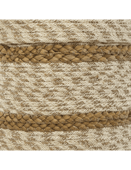 Panier rayés Emmett jute blanc
