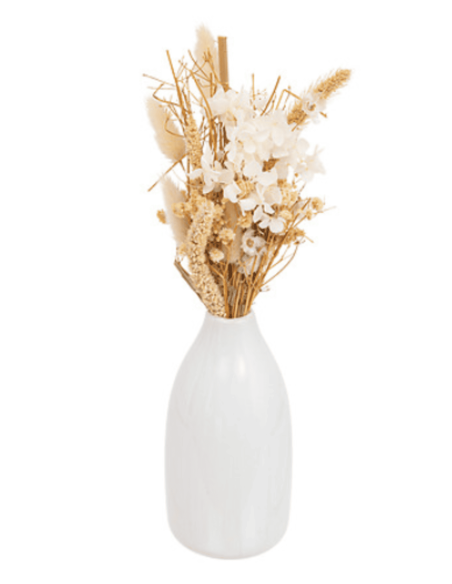 Composition fleurs naurelles FLO avec vase en céramique