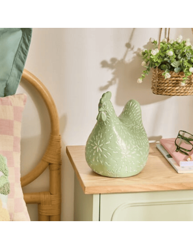 POULE décorative LINDA verte