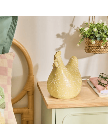 POULE décorative LINDA jaune