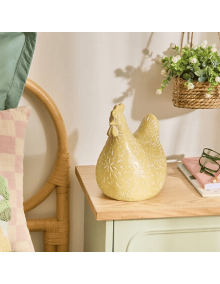 POULE décorative LINDA jaune
