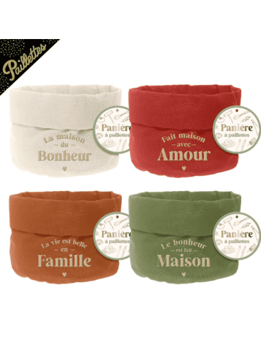 Panières paillettes brodés 4 coloris aux choix