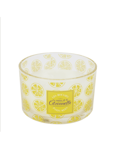 Bougie parfumée citronnelle 3 mèches D13 cm