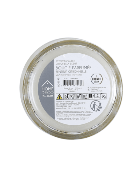 Bougie parfumée citronnelle 3 mèches D13 cm