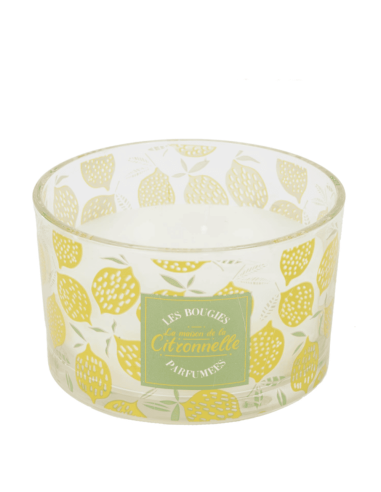 Bougie parfum citronnelle 3 mèches D13 cm