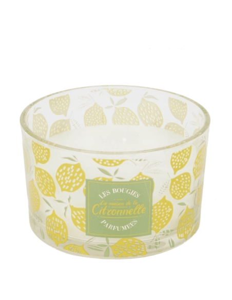 Bougie parfum citronnelle 3 mèches D13 cm