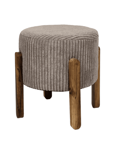 Tabouret côtelé SCOTT taupe