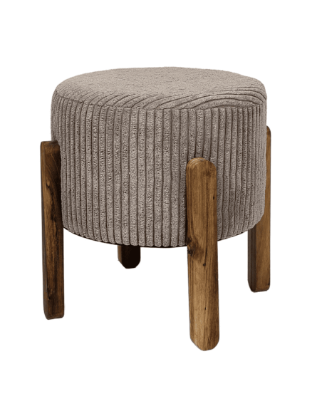 Tabouret côtelé SCOTT taupe