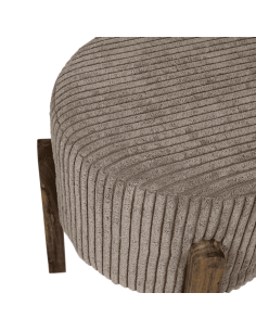 Tabouret côtelé SCOTT taupe 2