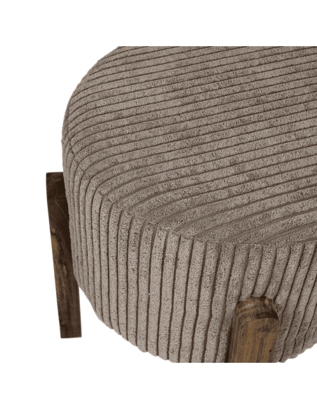 Tabouret côtelé SCOTT taupe