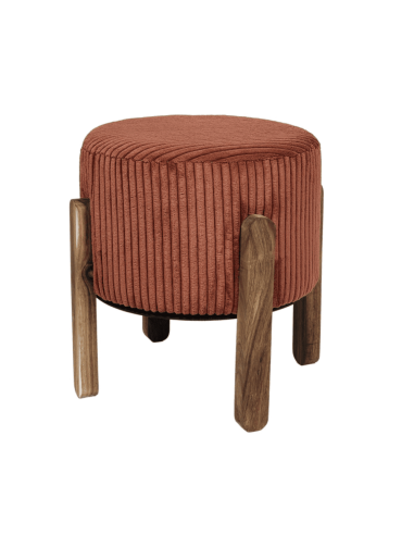 Tabouret côtelé SCOTT terracotta