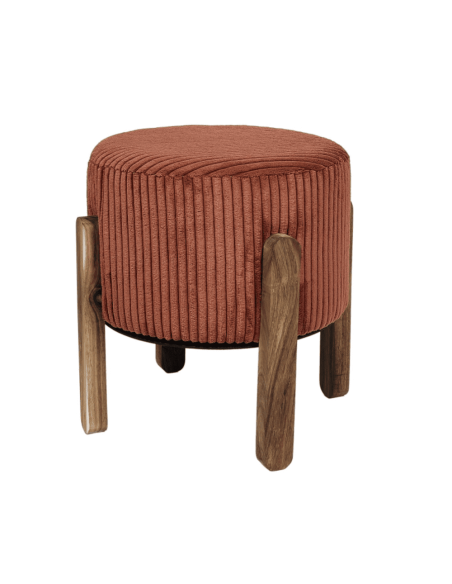 Tabouret côtelé SCOTT terracotta
