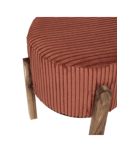 Tabouret côtelé SCOTT terracotta 2