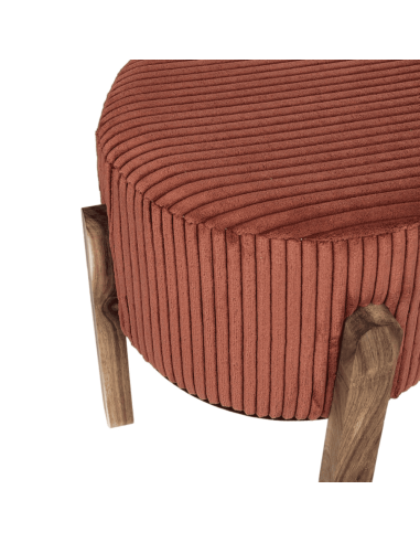 Tabouret côtelé SCOTT terracotta