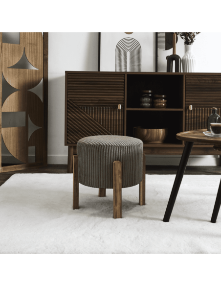 Tabouret côtelé SCOTT vert