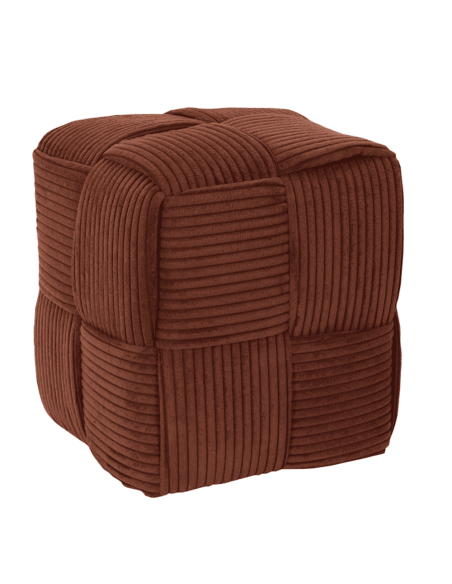 Pouf côtelé SCOTT terracotta