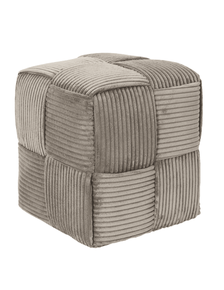 Pouf côtelé SCOTT taupe
