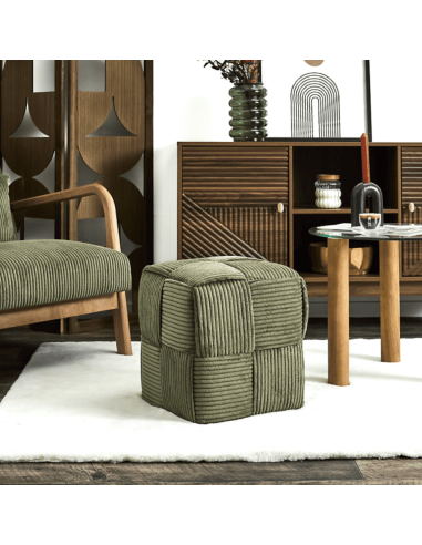 Pouf côtelé SCOTT vert