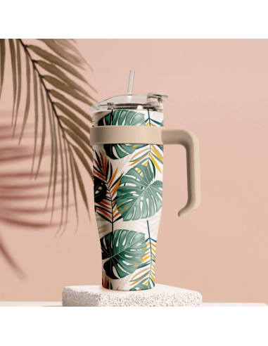 Mug de transport XXL MIAMI beige fleurs...