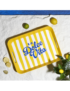 Plateau en plastique DOLCE VITA jaune 2