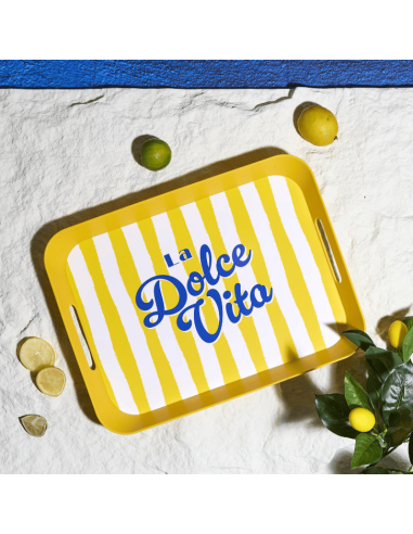 Plateau en plastique DOLCE VITA jaune