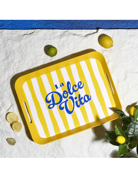 Plateau en plastique DOLCE VITA jaune