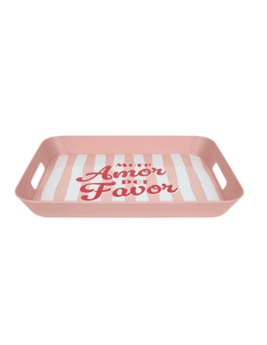 Plateau en plastique DOLCE VITA rose